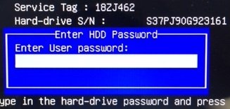 Dell Hard drive S/N password